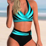 Liliana - Ensemble de Bikini avec Décolleté Croisé et Imprimé