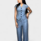 Ivy - Ensemble Élégant de Top à Décolleté en V et Pantalons
