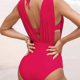 Maillot de bain sculptant Luxe avec décolleté en V profond