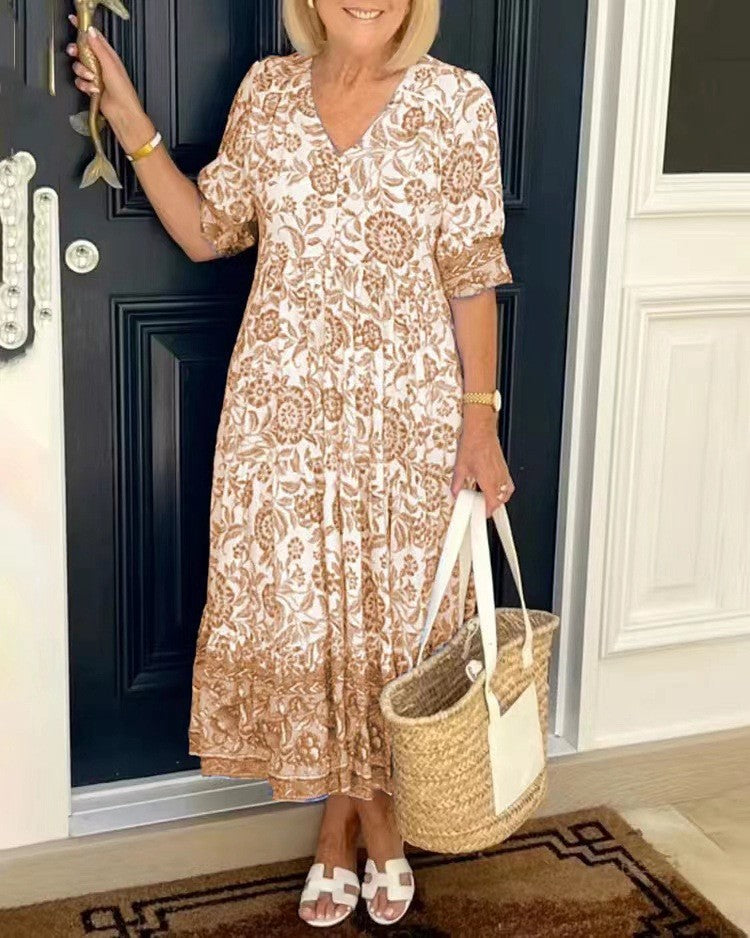 Keisha | Robe Maxi Florale à Col V