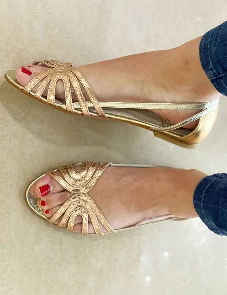 Éléonore™ | Sandales Dorées Lumière d'Été
