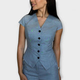 Ivy - Ensemble Élégant de Top à Décolleté en V et Pantalons