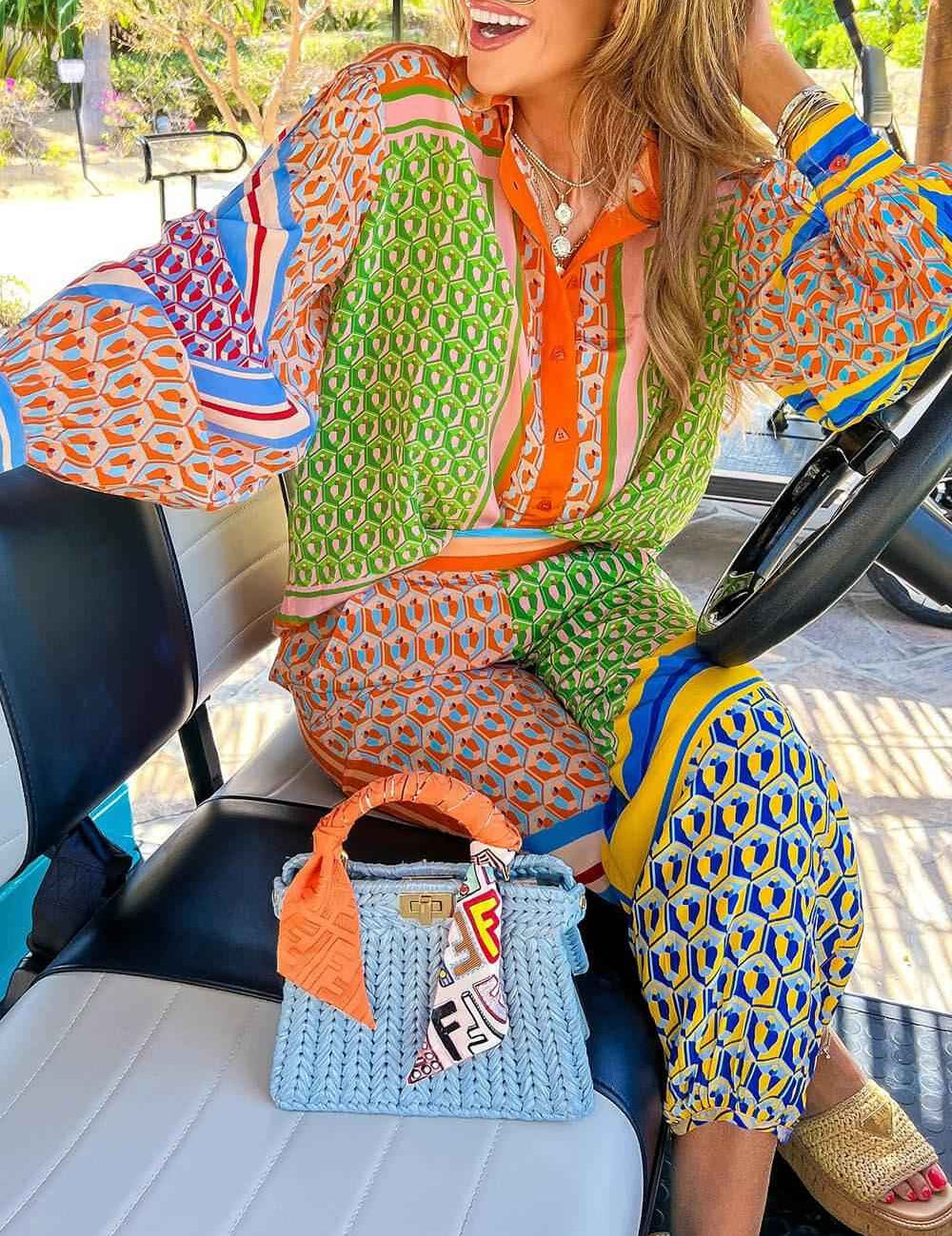 Josephine | Chemise Unique Colorée au Look Tropical