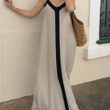 Nancy | Robe Midi Colorblock Style Lavechic Île