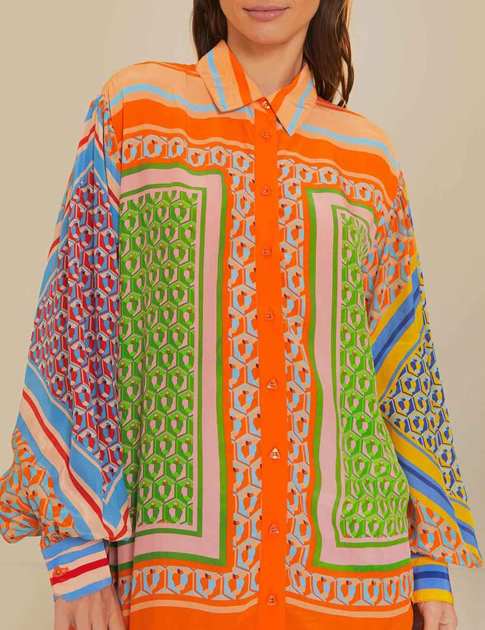 Josephine | Chemise Unique Colorée au Look Tropical