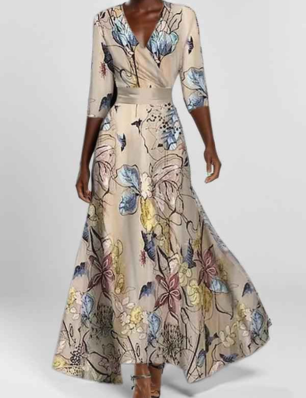 Lea | Robe Maxi Midi Élégante et Glamour Bordeaux