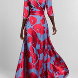 Lea | Robe Maxi Midi Élégante et Glamour Bordeaux