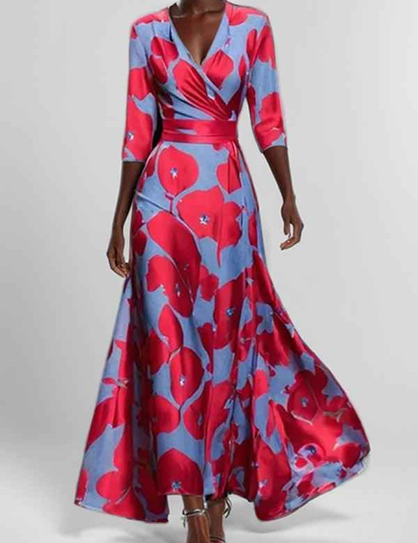 Lea | Robe Maxi Midi Élégante et Glamour Bordeaux