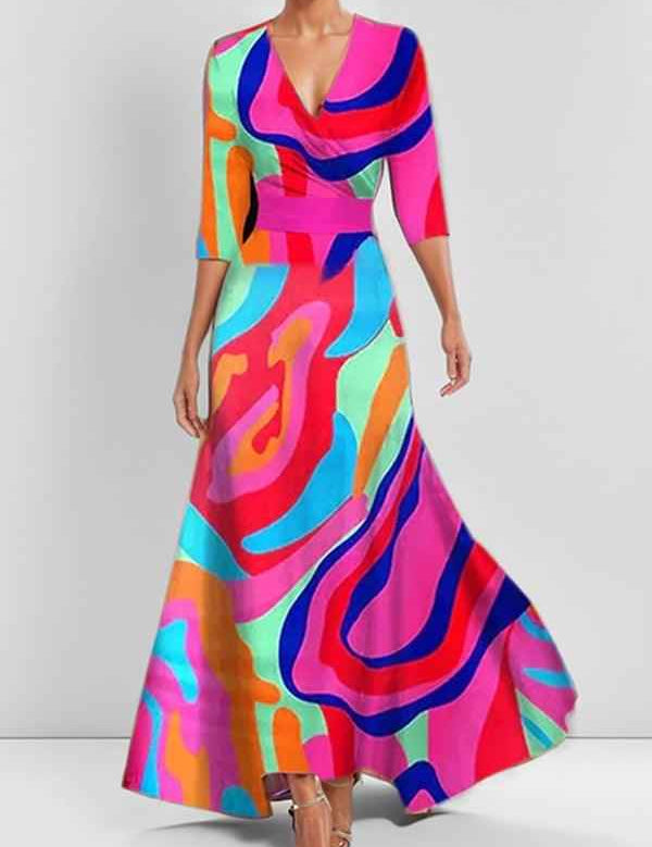 Lea | Robe Maxi Midi Élégante et Glamour Bordeaux