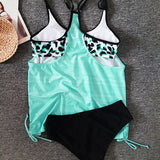Augustus - Tankini uni avec motif léopard