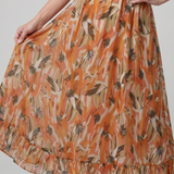 Quill | Robe Midi à Bretelles Spaghetti Imprimé Abstrait