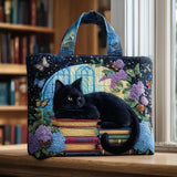 Sac Artisanale - Chat Noir et Livres