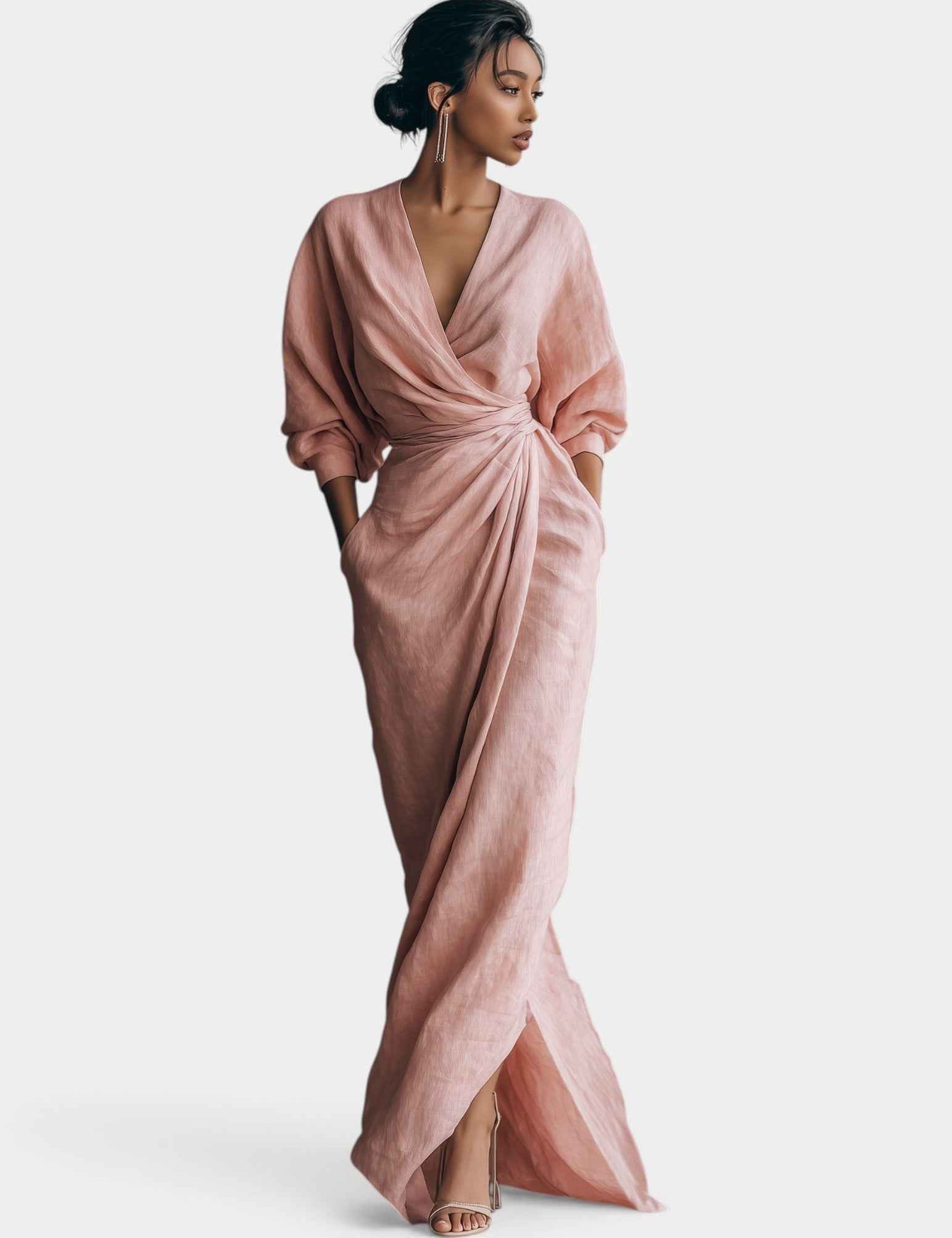 Sidonie | Robe Maxi Minimaliste Rose