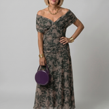 Calen | Robe Midi Décontractée à Épaules Dénudées