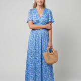 Juna | Robe midi à manches courtes avec imprimé floral délicat
