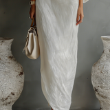 Robe en lin ivoire sans épaules