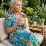 Mirabel | Robe midi à manches volantées et taille froncée avec imprimé floral