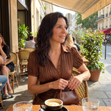 Théodora | Robe midi à taille plissée et rayures