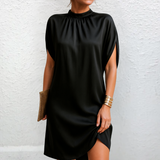 Judy™ | Robe minikjole élégante en satin avec col haut