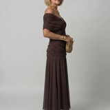 Calen | Robe Midi Décontractée à Épaules Dénudées