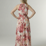 Sylin | Robe Midi à Encolure Halter Froncée