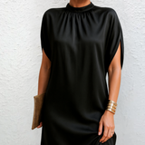 Judy™ | Robe minikjole élégante en satin avec col haut