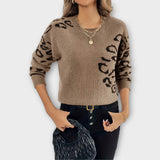 Sabrin - Pull Décontracté avec Design de Léopard