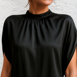 Judy™ | Robe minikjole élégante en satin avec col haut