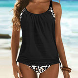 Augustus - Tankini uni avec motif léopard