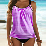 Augustus - Tankini uni avec motif léopard