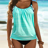 Augustus - Tankini uni avec motif léopard
