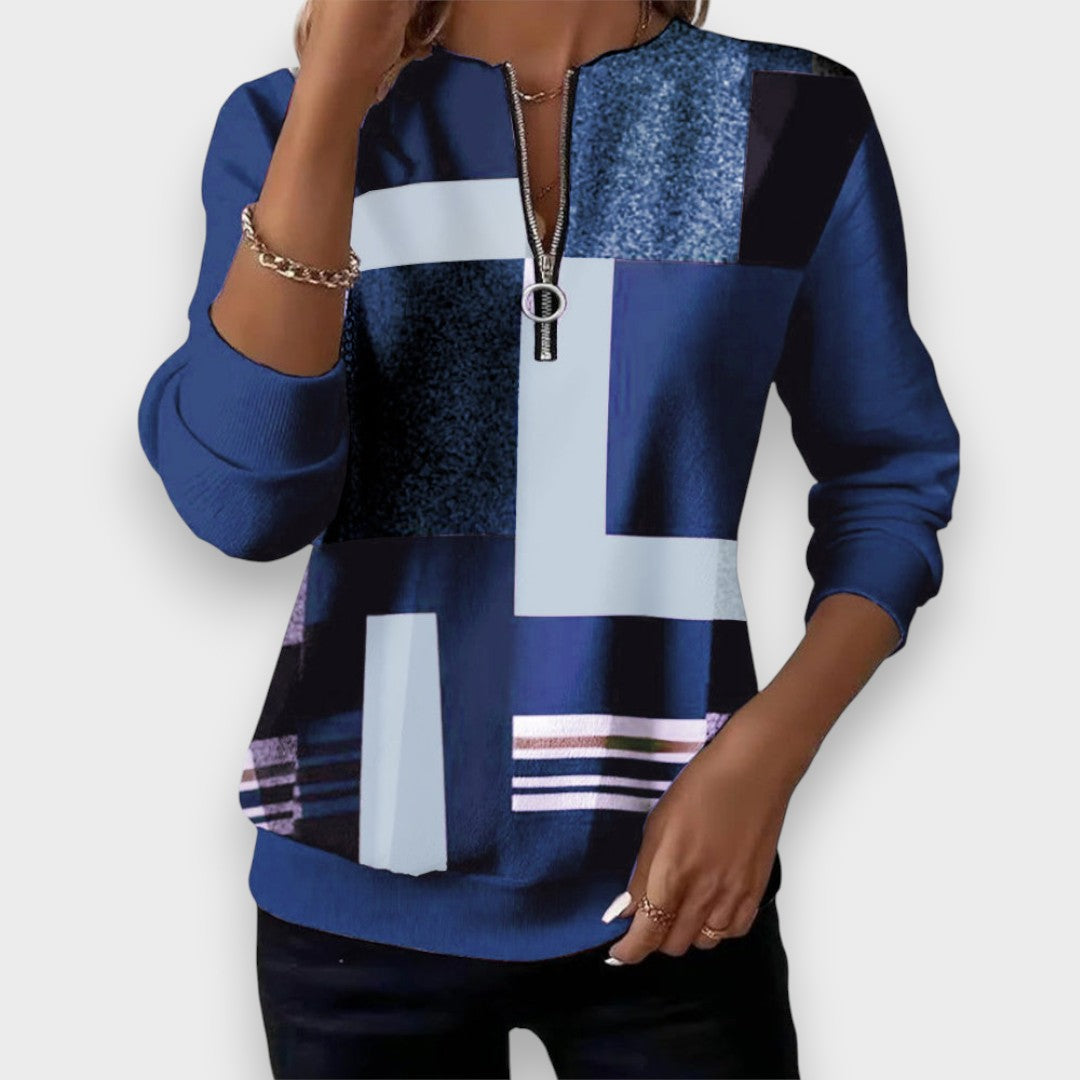 Margaret | Sweat-shirt décontracté avec demi-ouverture