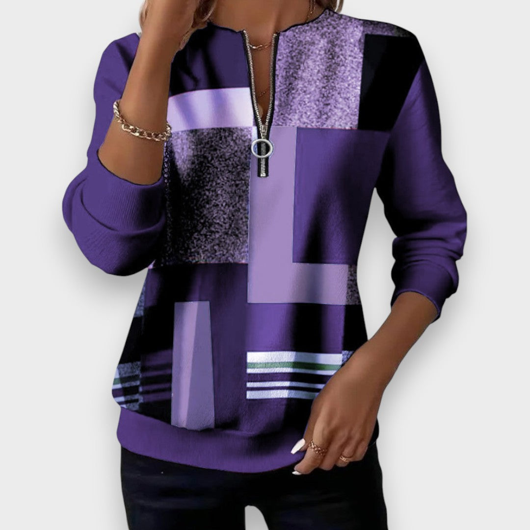 Margaret | Sweat-shirt décontracté avec demi-ouverture