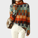 Kimberly | Pull à col roulé avec motif patchwork