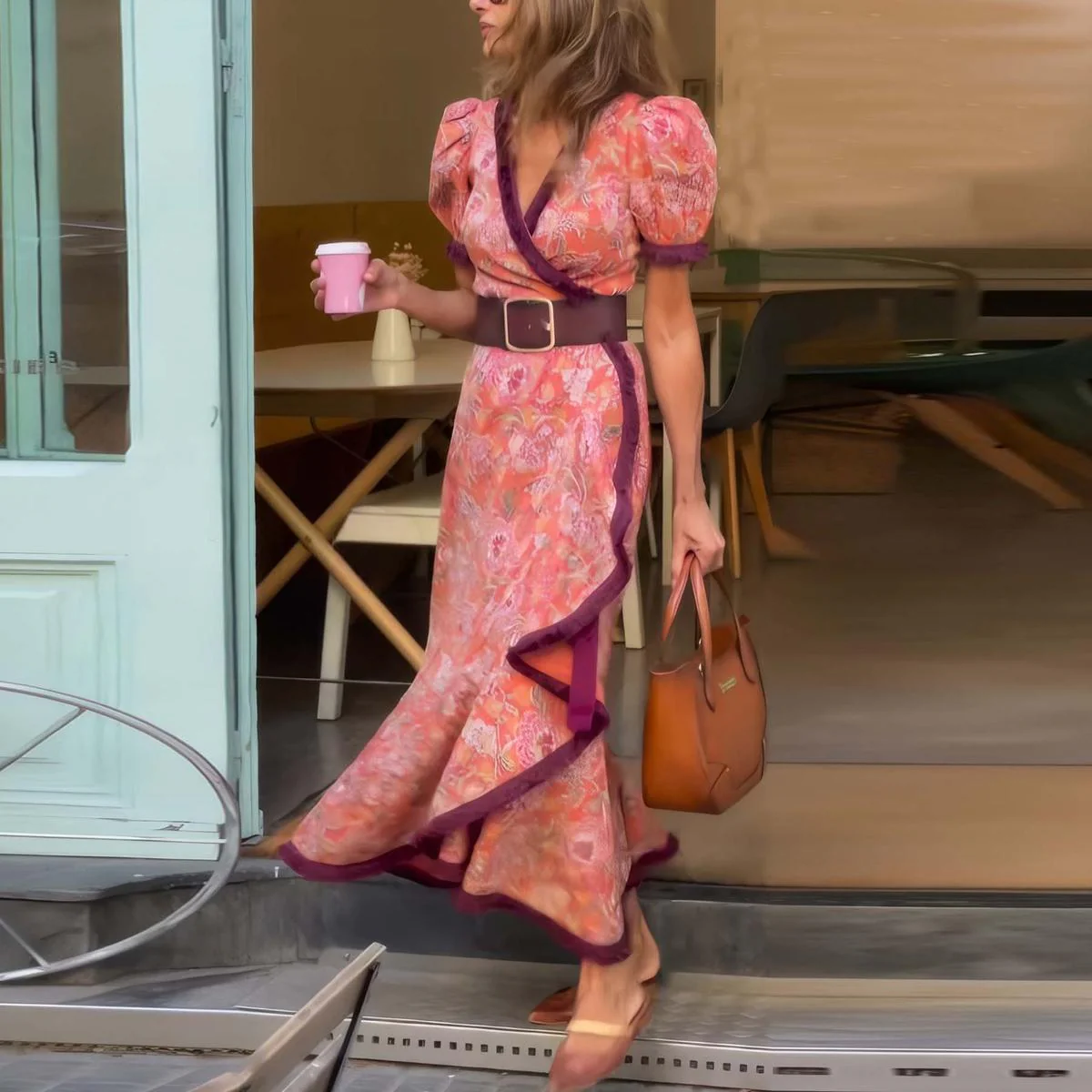 Rosalie™ | Robe élégante à encolure cache-cœur avec imprimé romantique