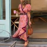 Rosalie™ | Robe élégante à encolure cache-cœur avec imprimé romantique