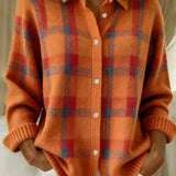 Brigitte | Cardigan à carreaux à boutons