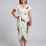 Cypress | Robe Midi Imprimé Botanique à Manches Papillon