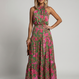 Rowen | Robe Midi à Encolure Drapée