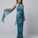 Juniper | Robe Maxi Sans Manches à Col Halter avec Découpe
