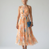 Elin | Robe Midi à Col Halter Doux