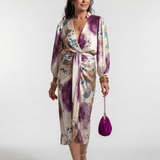 Valentina | Robe midi imprimée à nouer à la taille
