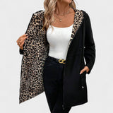 Evie | Veste réversible avec capuche et motif léopard