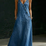 Vera™ | Robe longue en denim avec boutons