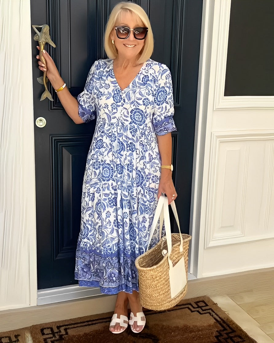 Keisha | Robe Maxi Florale à Col V