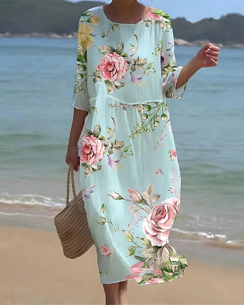 Keely | Robe Fleurie Coucher de Soleil