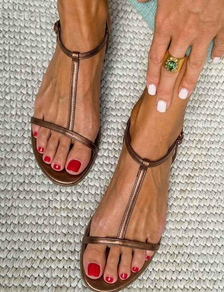 Bianca™| Sandales Dorées Été