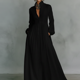 Robe Maxi en Lin Patchwork Col Montant