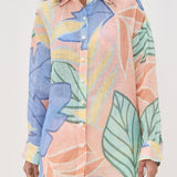 Amandine | Robe Courte Imprimée Feuilles Tropicales