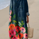 Lorena | Robe Printanière Aérée à Manches Longues
